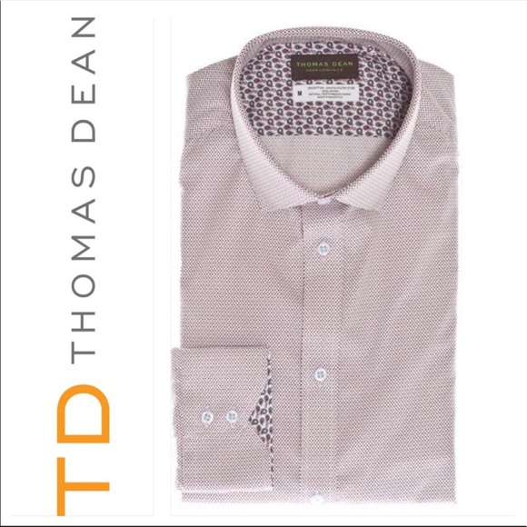 Thomas Dean Other - 🆕Thomas Dean Wine Print Performance long Sleeve